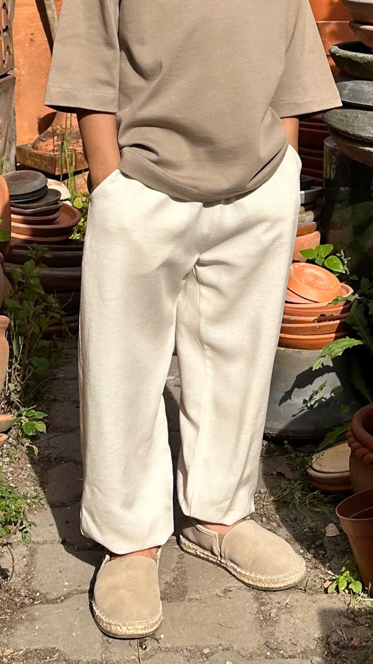 Keten Paçası Lastikli Pantolon