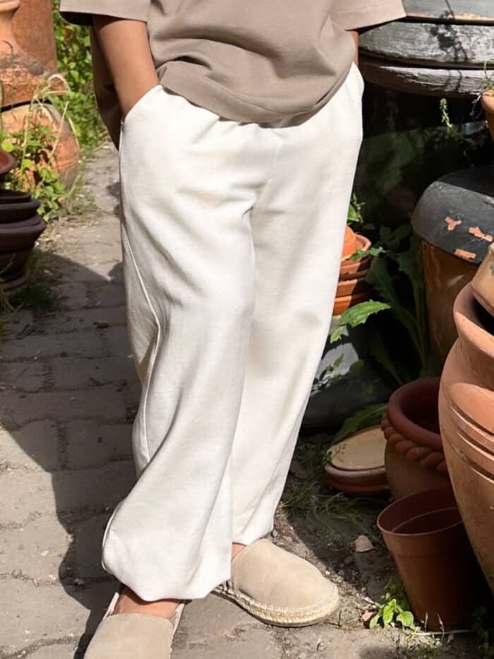 Keten Paçası Lastikli Pantolon