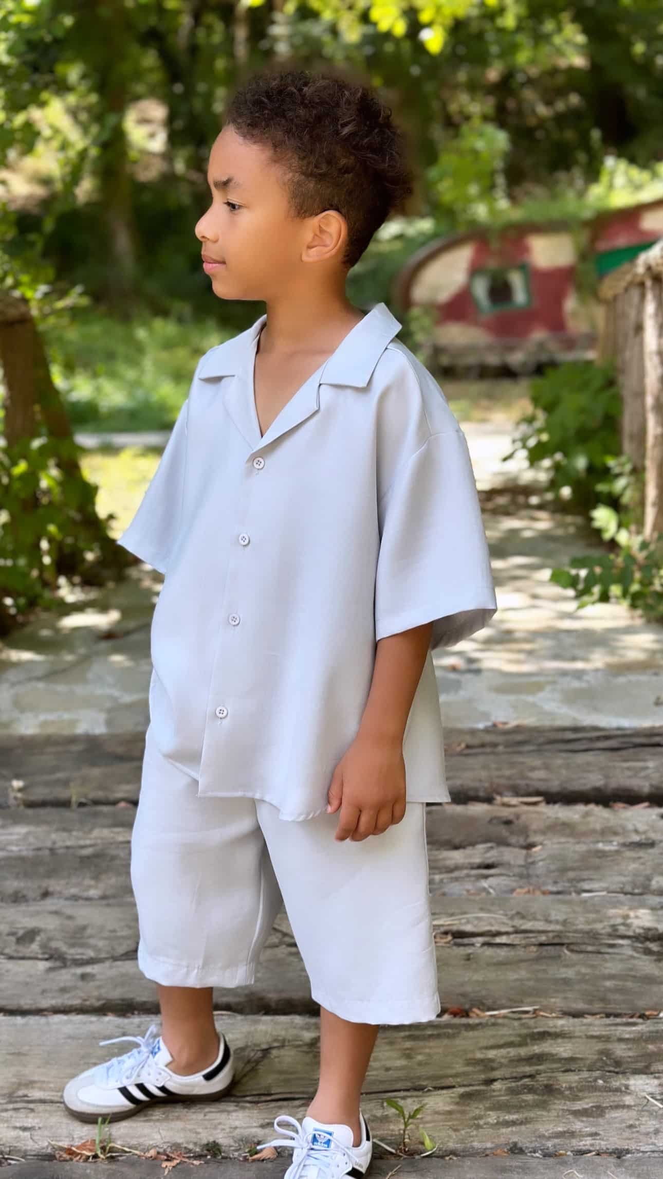 Modal Kumaş Gri Şortlu Takım