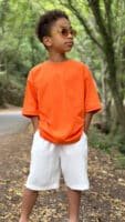 Turuncu Cotton Kumaş Oversize Tshirt