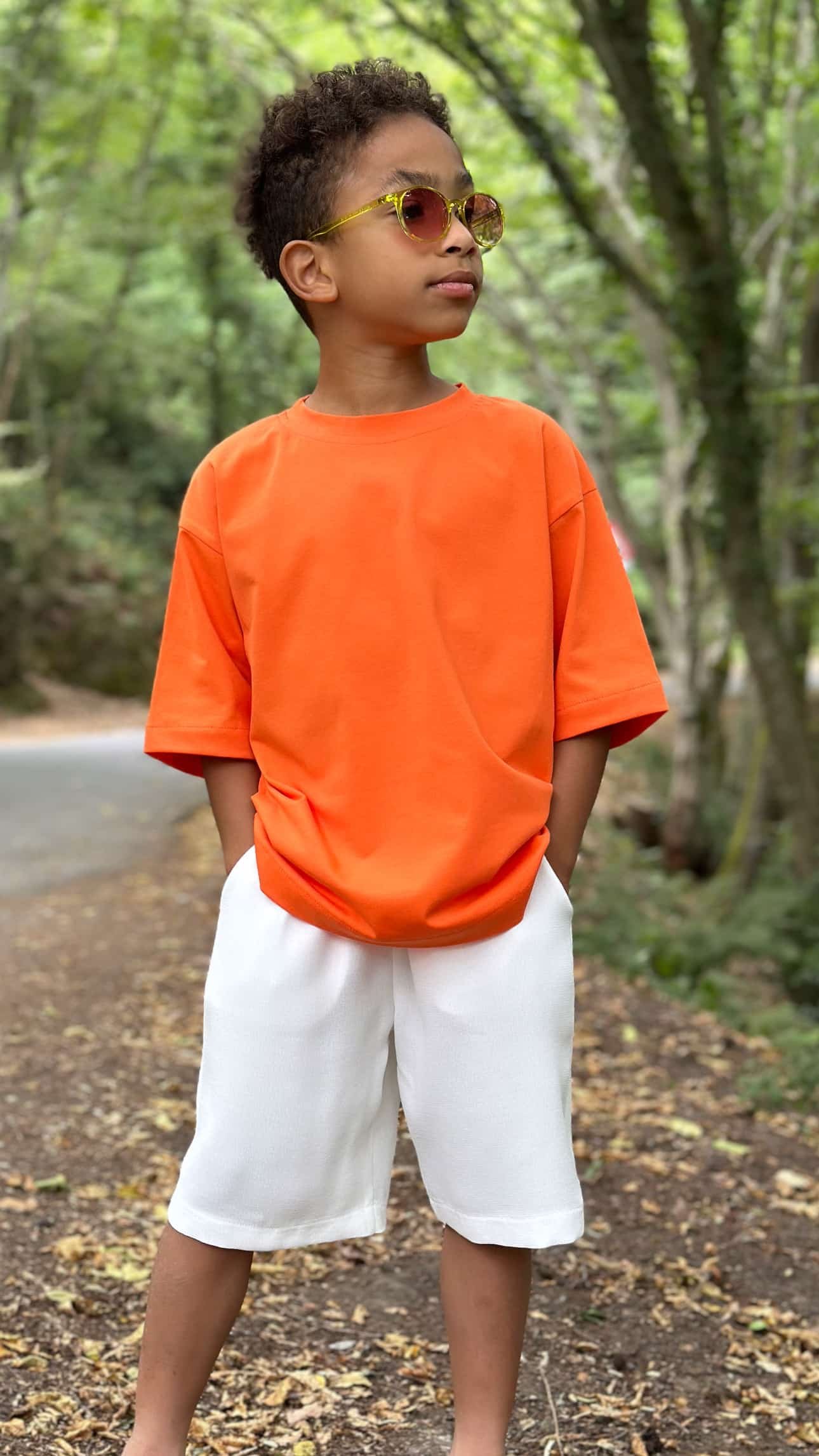 Turuncu Cotton Kumaş Oversize Tshirt