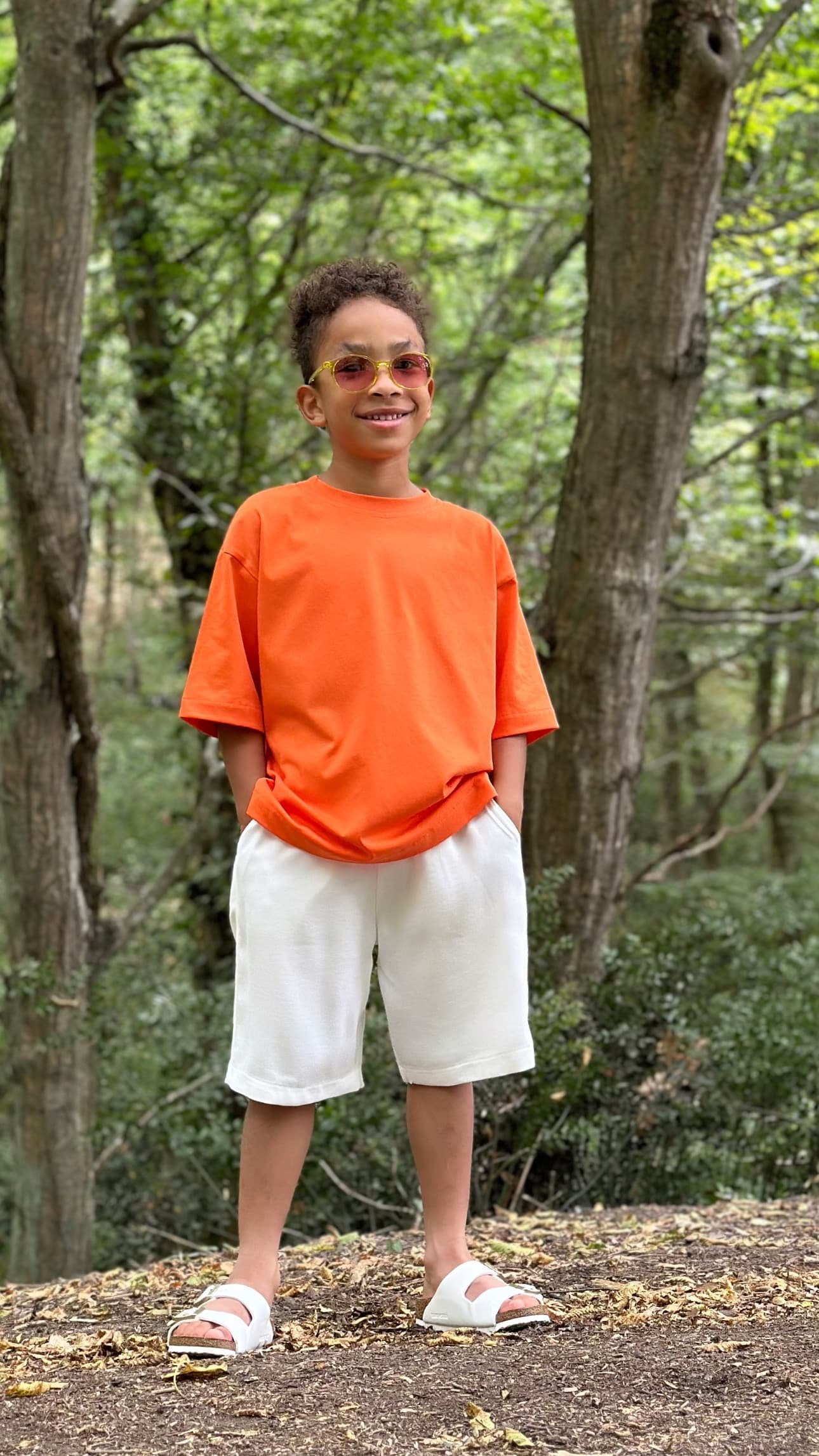 Turuncu Cotton Kumaş Oversize Tshirt