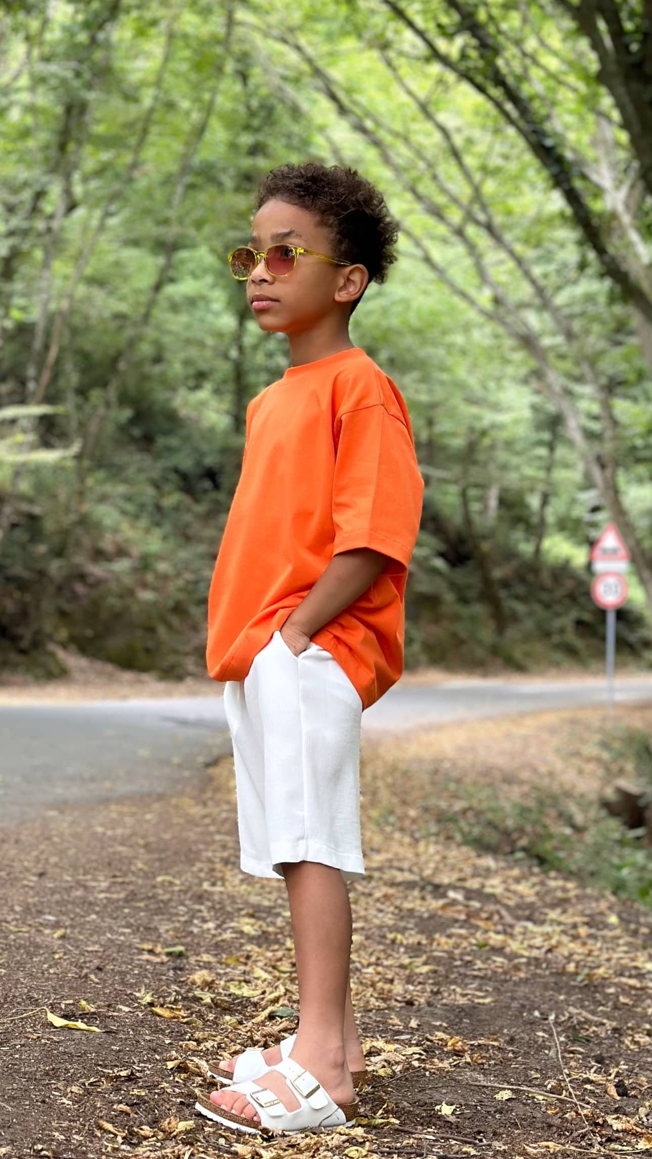 Turuncu Cotton Kumaş Oversize Tshirt
