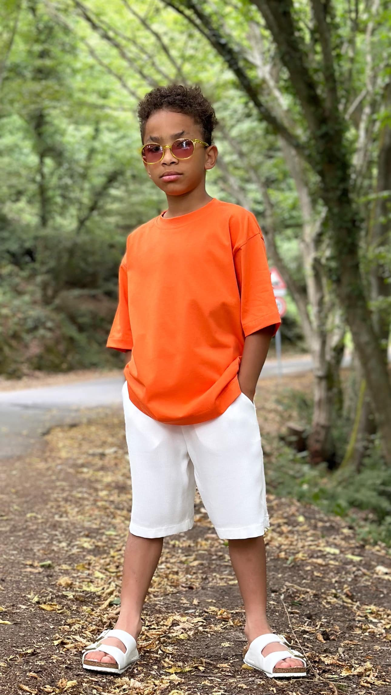 Turuncu Cotton Kumaş Oversize Tshirt