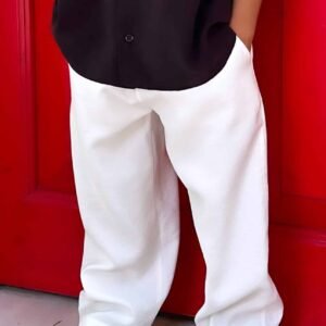 Tencel Kumaş Beyaz Pantolon